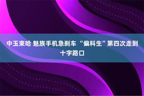 中玉束哈 魅族手机急刹车 “偏科生”第四次走到十字路口