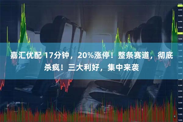 嘉汇优配 17分钟，20%涨停！整条赛道，彻底杀疯！三大利好，集中来袭
