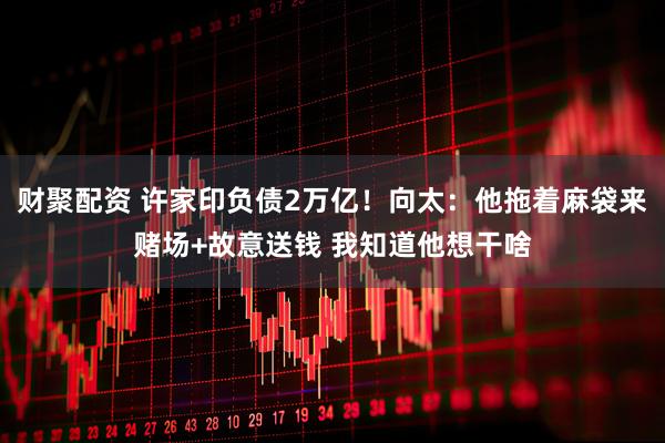 财聚配资 许家印负债2万亿！向太：他拖着麻袋来赌场+故意送钱 我知道他想干啥