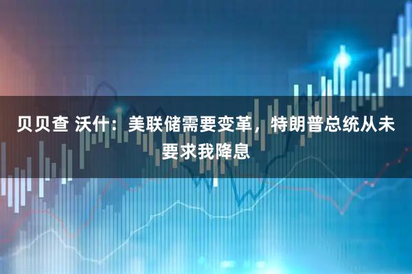贝贝查 沃什：美联储需要变革，特朗普总统从未要求我降息