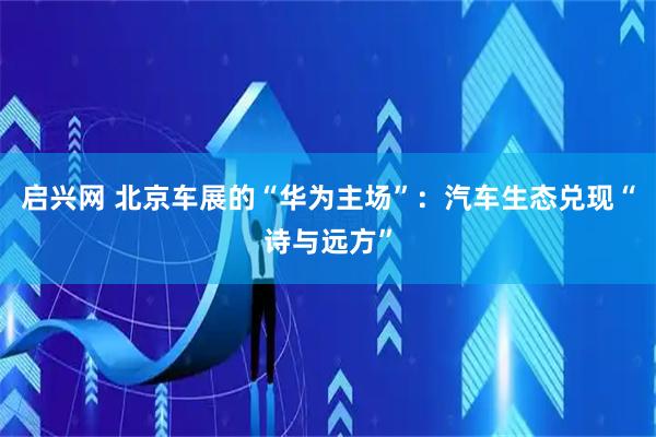 启兴网 北京车展的“华为主场”：汽车生态兑现“诗与远方”