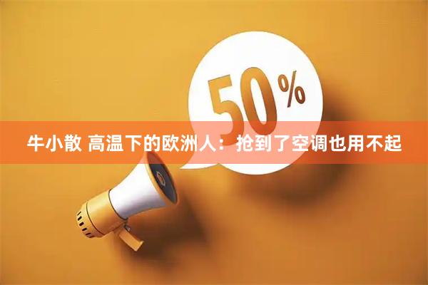 牛小散 高温下的欧洲人：抢到了空调也用不起