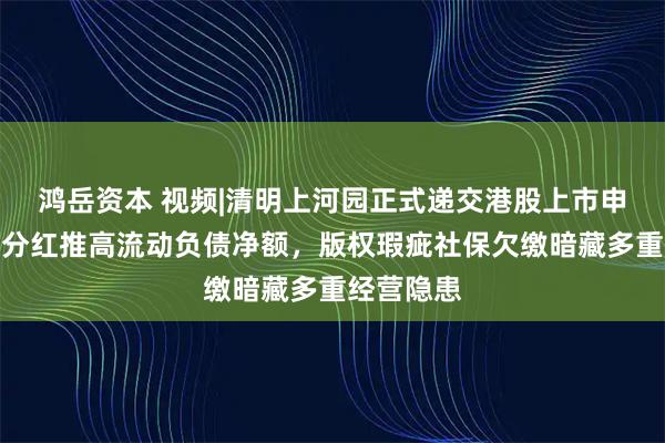 鸿岳资本 视频|清明上河园正式递交港股上市申请：超额分红推高流动负债净额，版权瑕疵社保欠缴暗藏多重经营隐患
