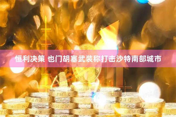 恒利决策 也门胡塞武装称打击沙特南部城市